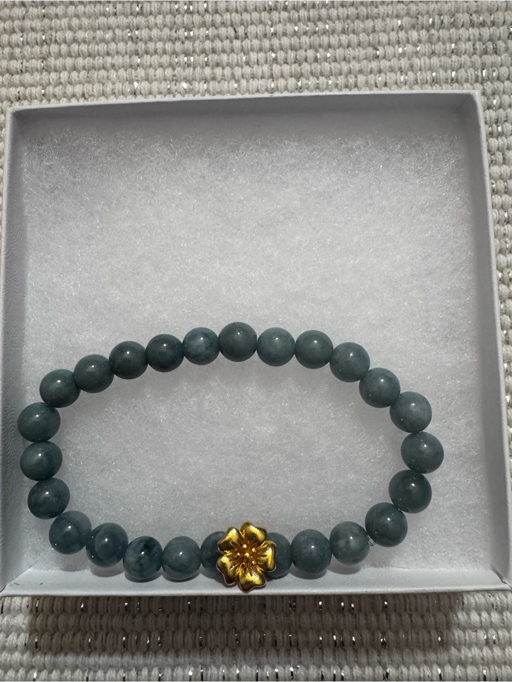 Handcarved Blue Water Jade with Flower Certificate Included for Authenticity